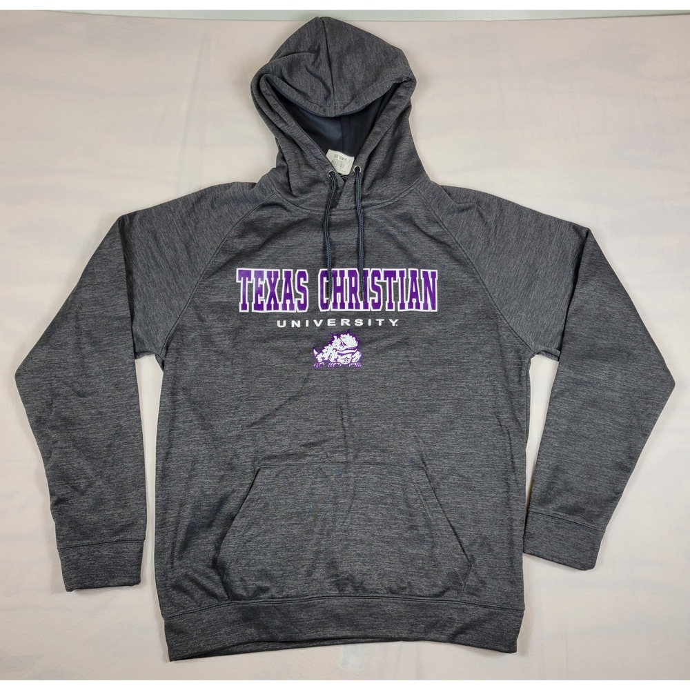 Colosseum TCU Texas Christian University Hoodie Mens Large Gray Horned Frogs NEW